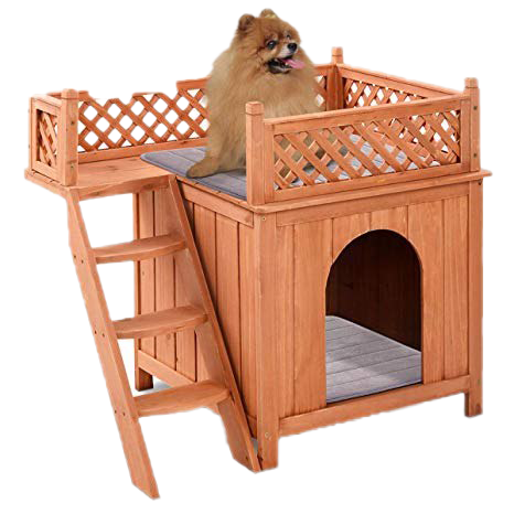 Dog House Transparent Background (gray, beige, salmon, white, black)