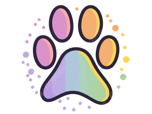 Dog Paw Print Png Pic 300X225 (gray, plum, black, silver, salmon)