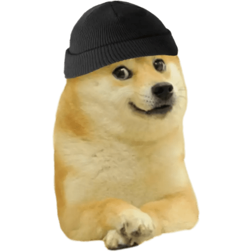 Doge Png Photo (black, gray)