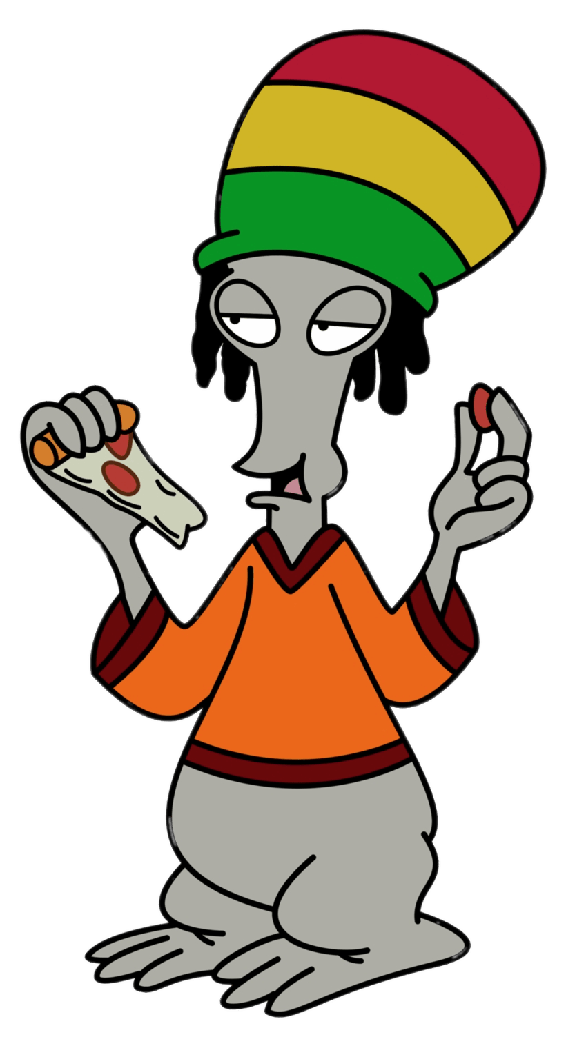 Roger American Dad Png Isolated Photo (gray, chocolate, silver, orange, green)