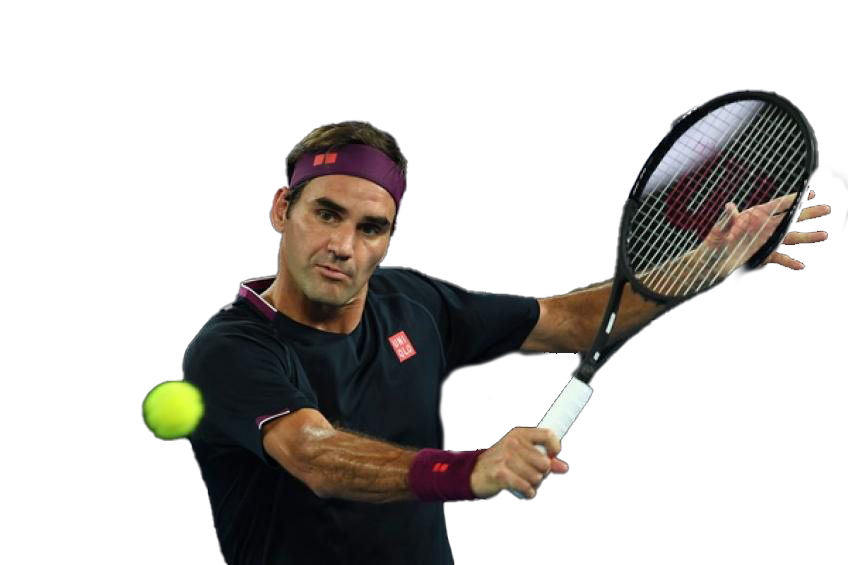 Roger Federer Png Isolated Pic (black, white)