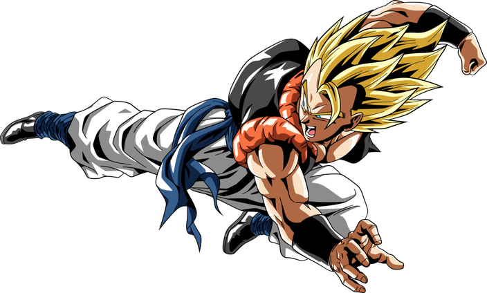 Gogeta Transparent Background (indigo, black, gray, white)