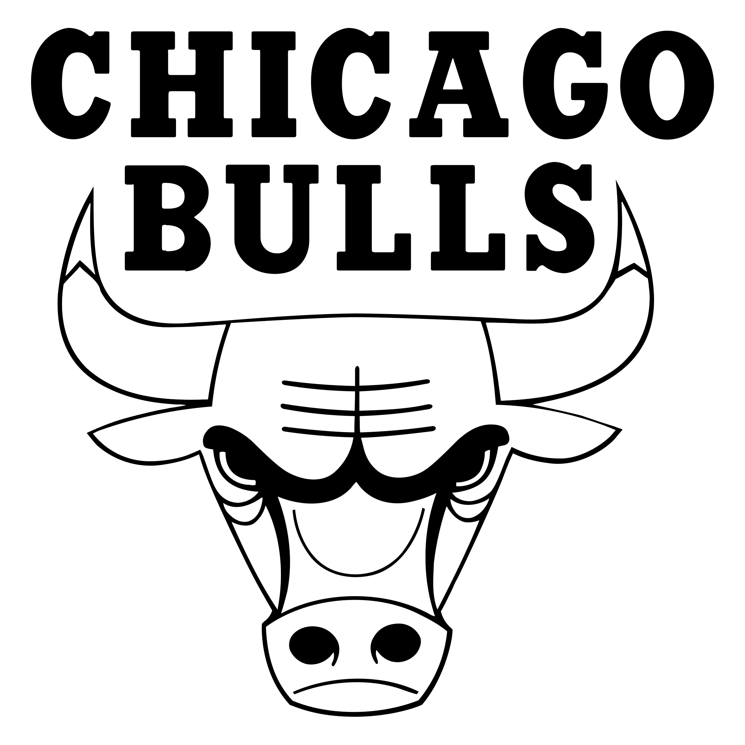 Logo Bull Vector Png Image (black, white, gray, silver)