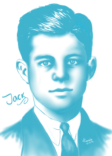 John F. Kennedy Png File (black, teal, greenish blue)