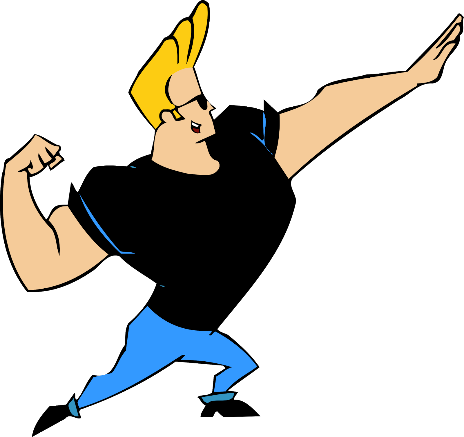 Johnny Bravo Png File (greenish blue, pink, black, gold)