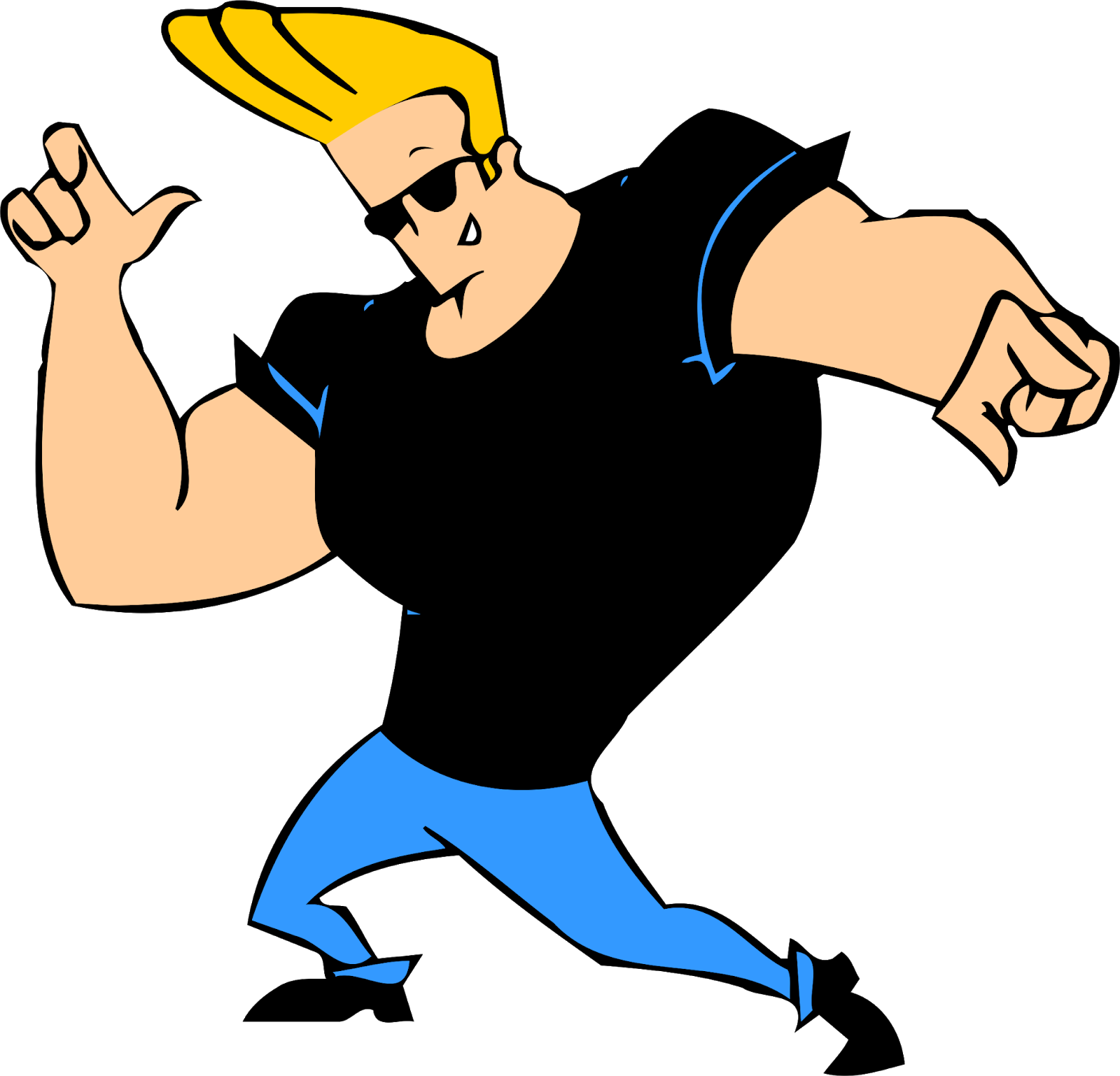 Johnny Bravo Png Free Download (greenish blue, pink, black, gold)