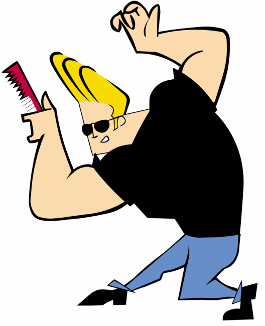 Johnny Bravo Png Image (gray, pink, black, gold)