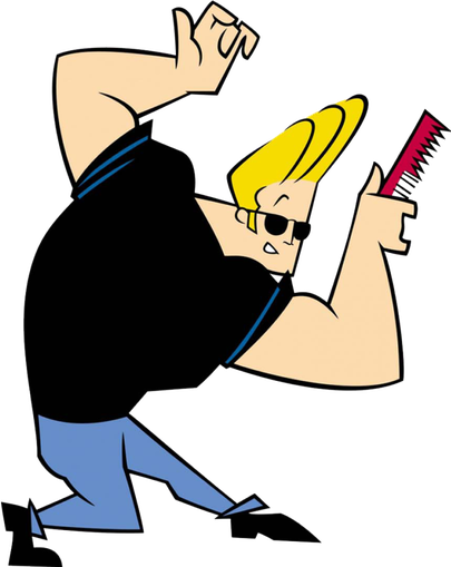 Johnny Bravo Png Isolated Photo (gray, pink, black, gold)