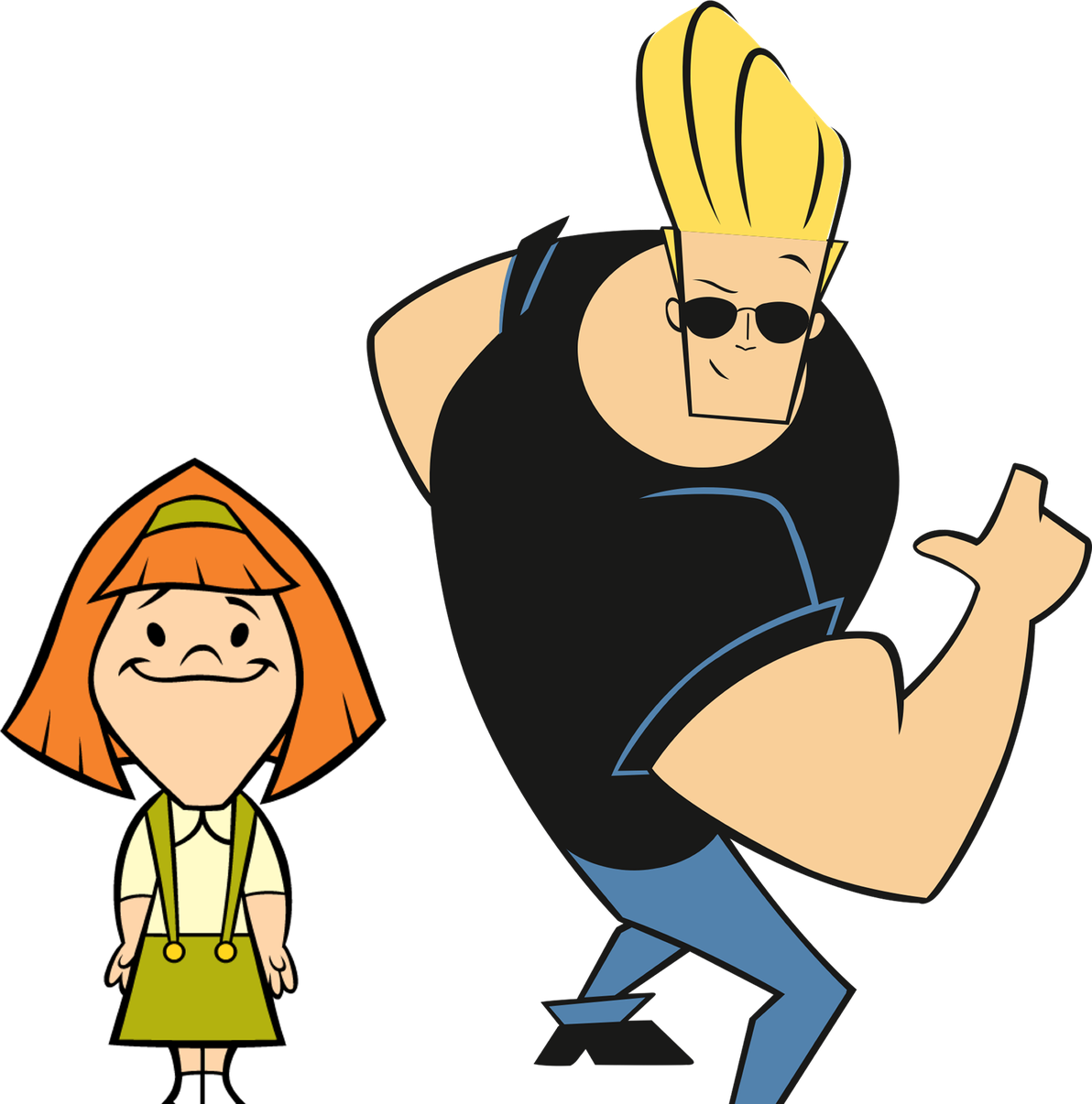 Johnny Bravo Png (gray, pink, olive, black, gold)