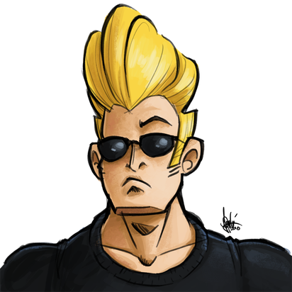 Johnny Bravo Transparent Png (black)