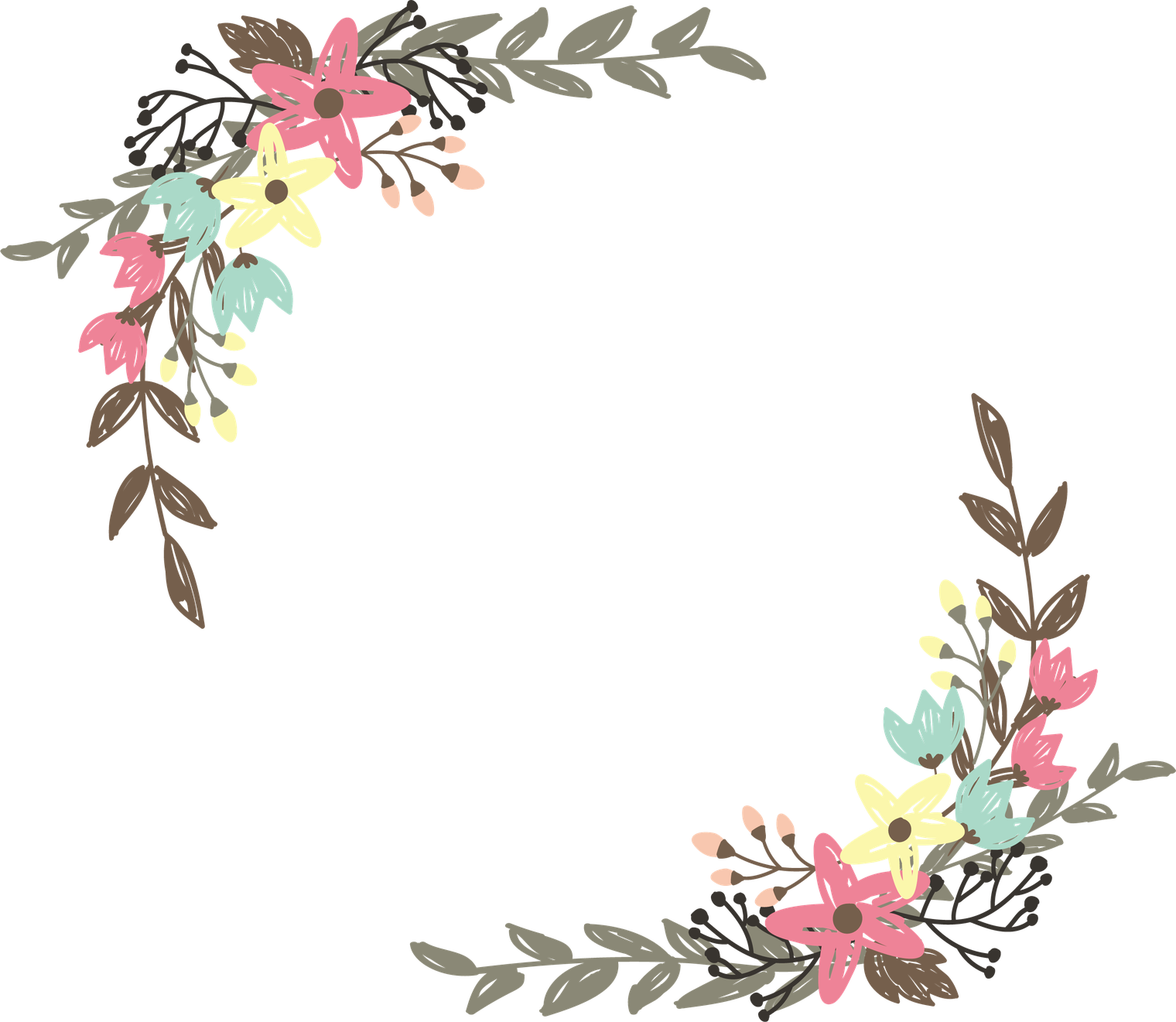 Boho Frame Png (black, gray)