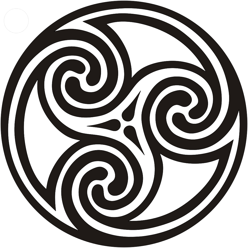 Coil Celtic Triple Spiral Png Transparent Image (black)