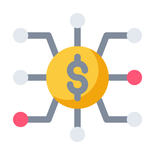 Coin Money Transaction Economy Dollar Business Finance Connection Network Icon Free Png Icon Download (black, gray, lavender, orange, gold)