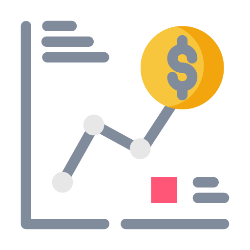 Coin Money Transaction Economy Dollar Business Finance Line Chart Icon Free Transparent Png Icon Download (indigo, black, gray, orange, gold)