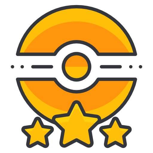 Poke Trainer Three Star Icon Free Nobackground Png Icon Download (gold, orange, black, indigo)