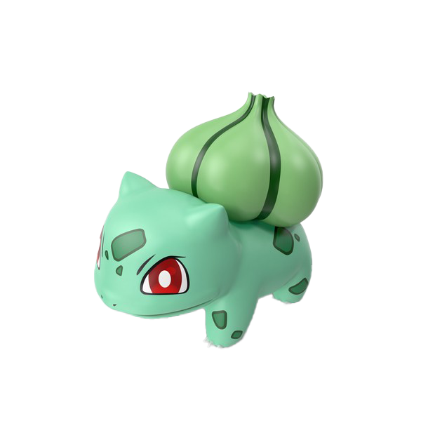 Pokemon Bulbasaur Transparent Background (white, gray, mint)