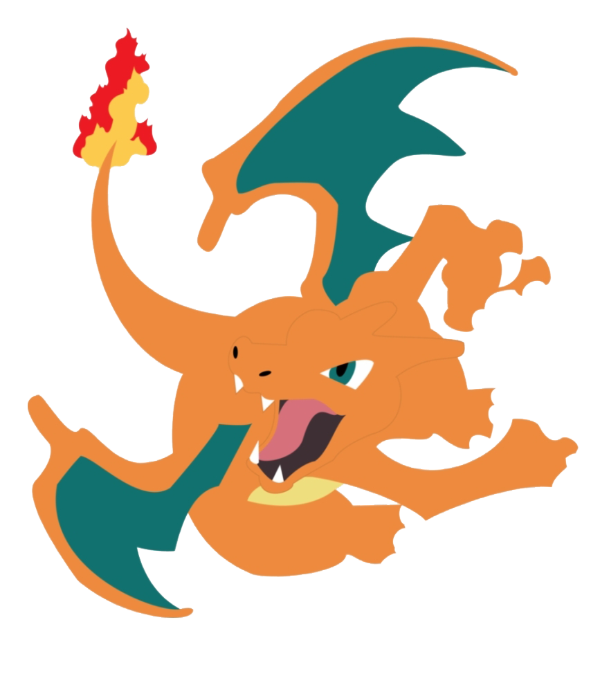 Pokemon Charizard Png Background Image (white, teal, chocolate)