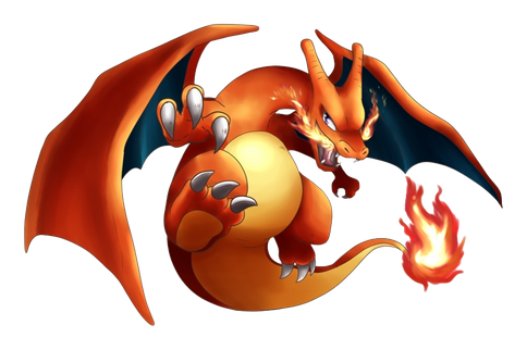 Pokemon Charizard Transparent Background (black, maroon)