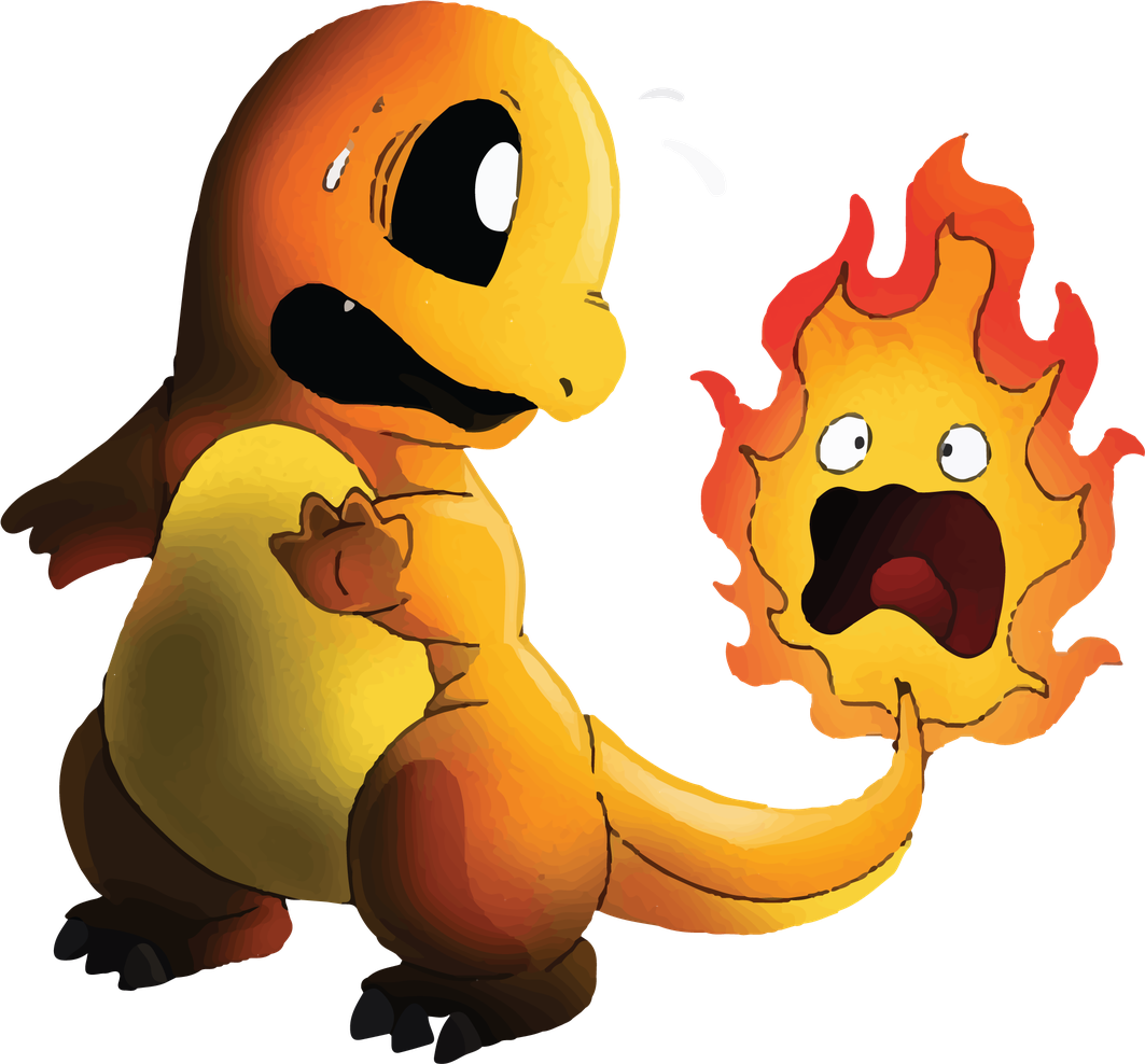 Pokemon Charmander Png Transparent Image (black, gold, olive)