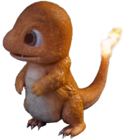 Pokemon Charmander Transparent Background (black, white, maroon, olive)