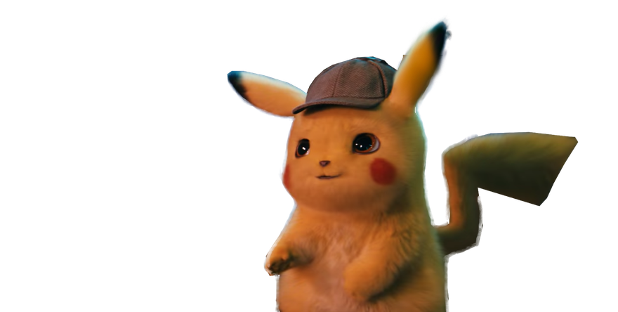 Pokemon Detective Pikachu Transparent Background (black, chocolate)