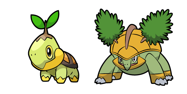 Pokemon Turtwig Png Pic (olive, orange, gray, black, silver)