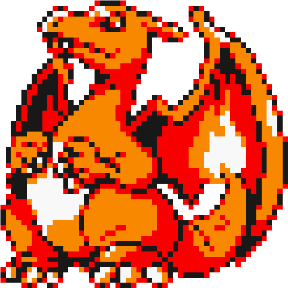 Pokemon Yellow Png File (white, black, red, orange)