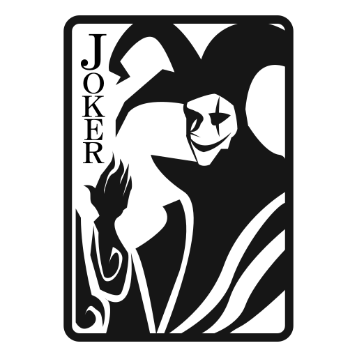 Joker Card Png File (white, silver, black)