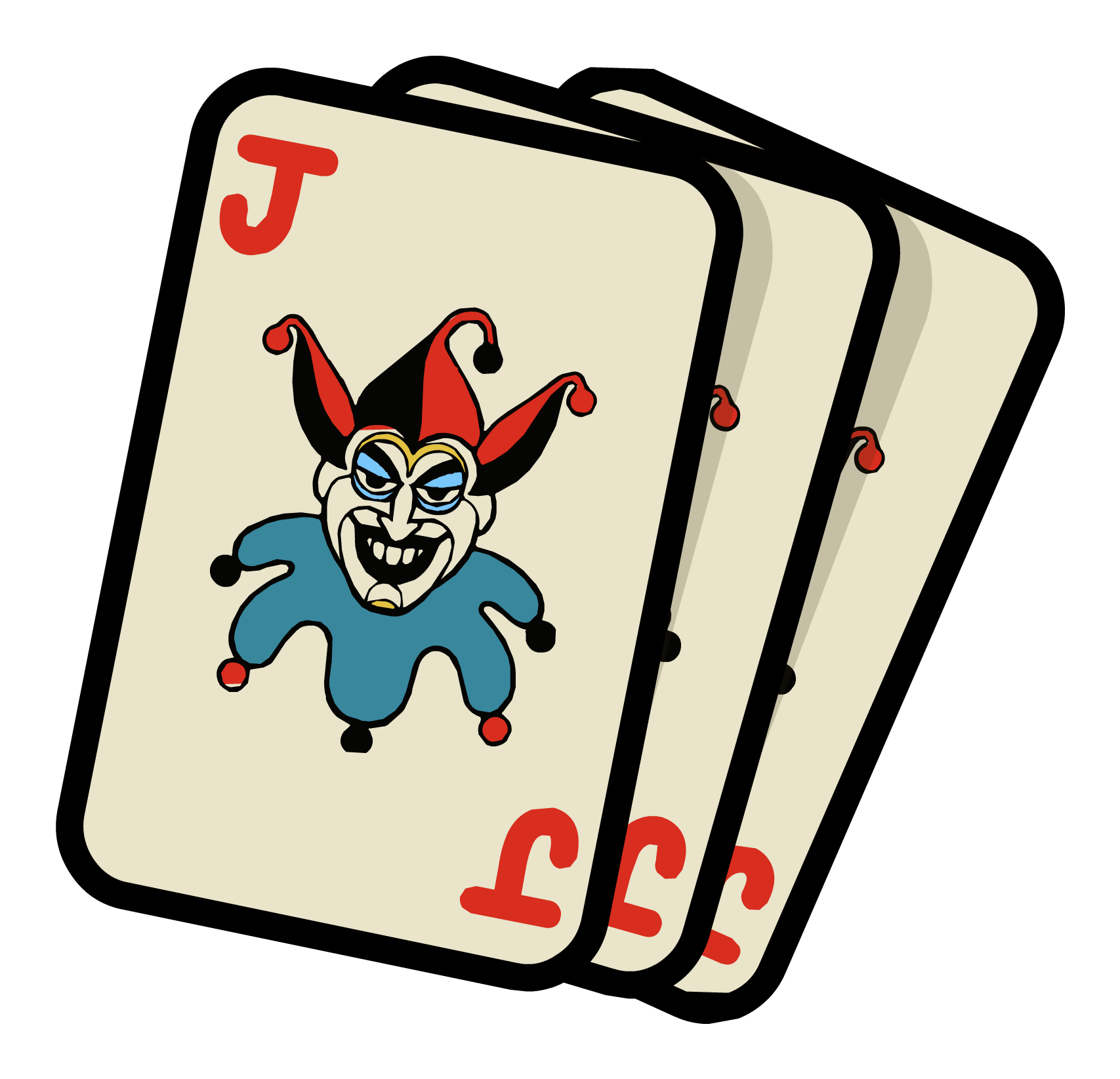 Joker Card Png Pic (white, beige, teal, black)