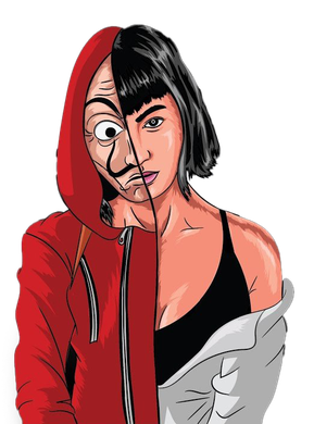 Tokyo Money Heist Png Hd (red, black, maroon, salmon, silver)