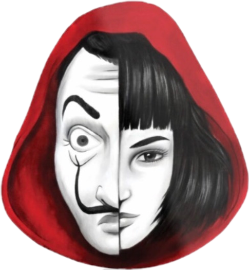 Tokyo Money Heist Png Image (black, white, lavender)