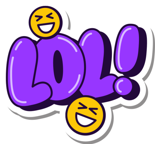 Lol Laughing Laugh Funny Sticker Icon Free Png Icon Download (violet, gold, black, white)