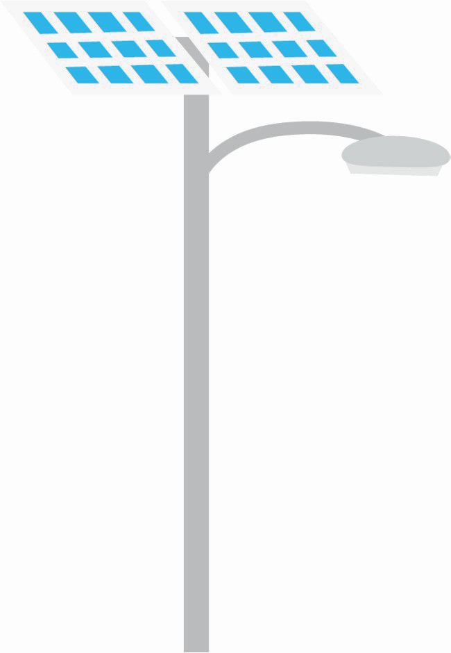 Solar Street Light Png Image (silver, lavender, white)