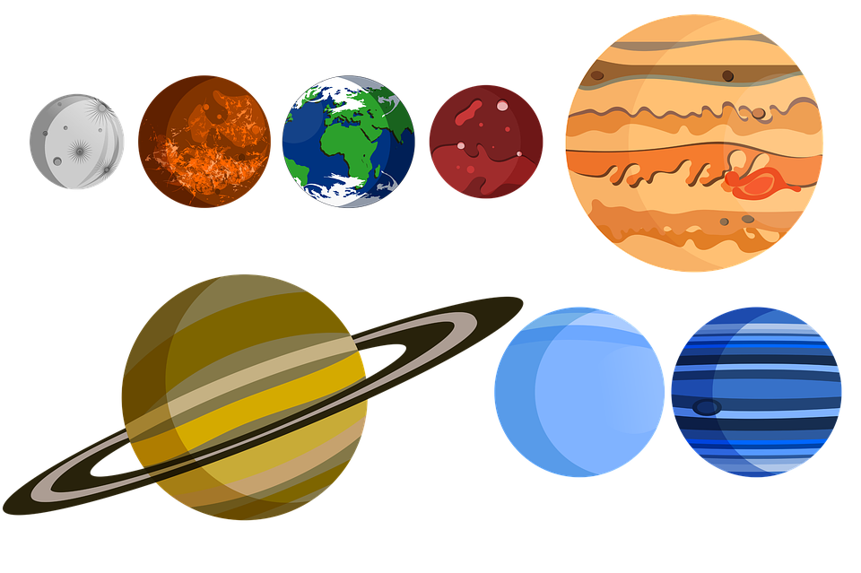 Solar System Png Background (olive, gray, orange, black, silver)