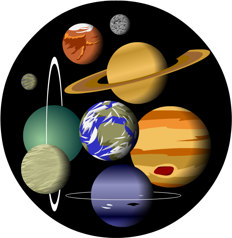 Solar System Png Cutout (chocolate, gray, orange, black, salmon)