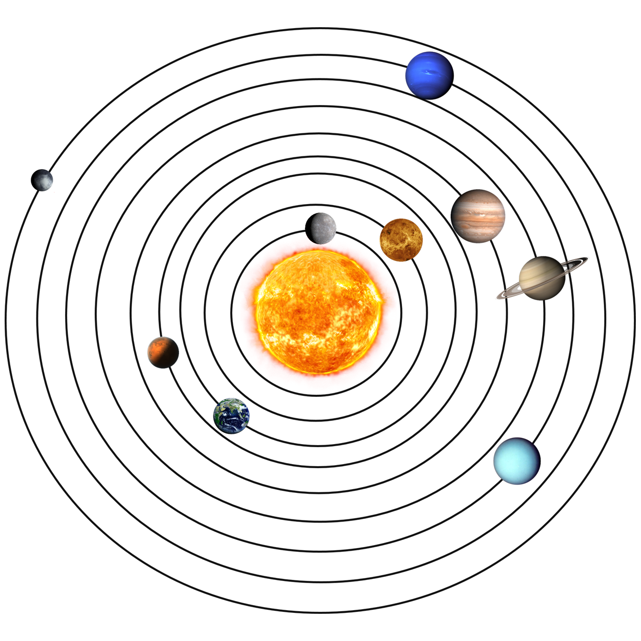 Solar System Png File (gray, white)