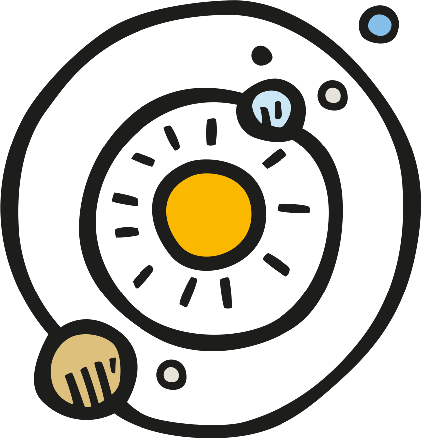 Solar System Silhouette Png (black, orange)