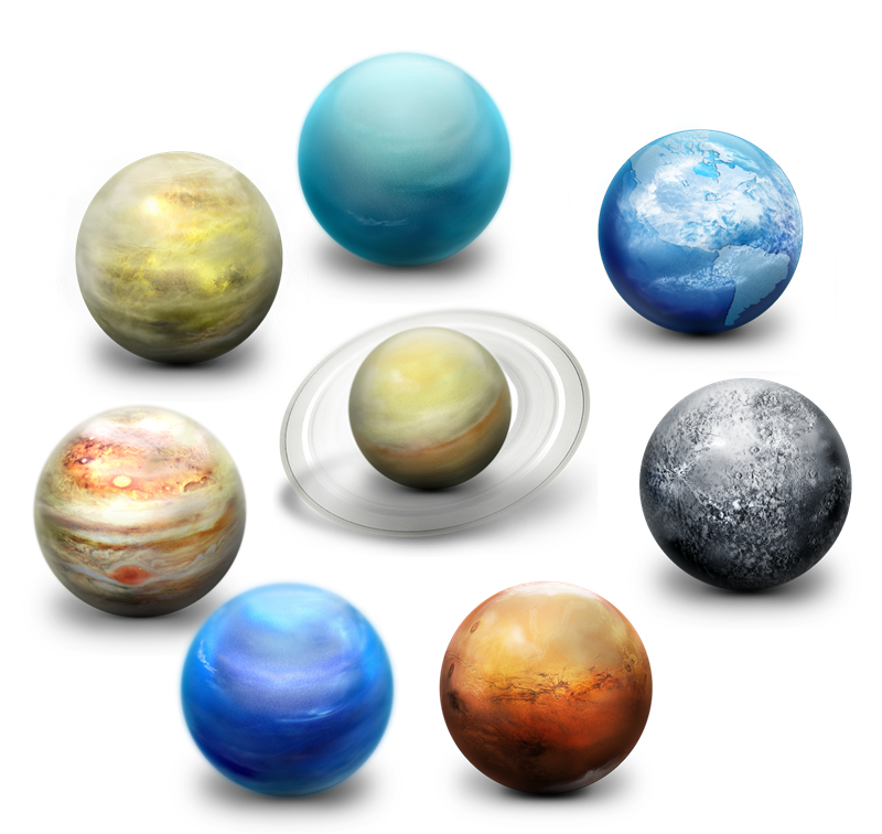 Solar System Transparent Image (black)