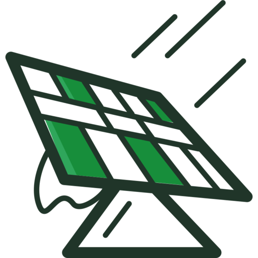 Solar Energy Free Png Icon (black, green)