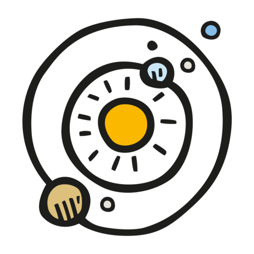 Solar System Free Png Icon (orange, black)