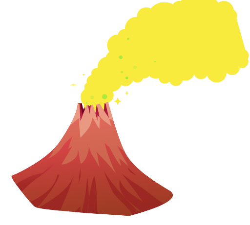 Volcano Png Image (yellow, gold, chocolate, white)