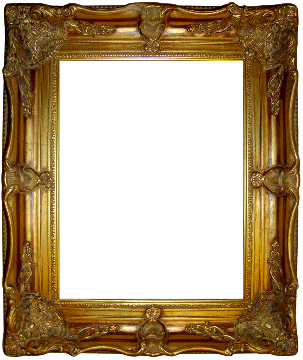 Gold Antique Frame Transparent Background (black)