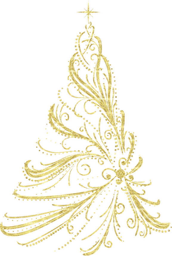 Gold Christmas Png Clipart (black)