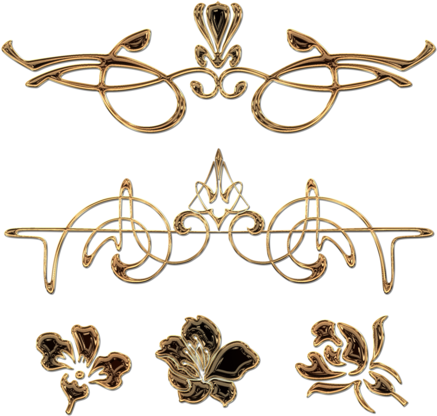 Gold Decoration Png Image Hd (black)