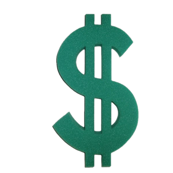 Gold Dollar Sign Png File (teal, white)