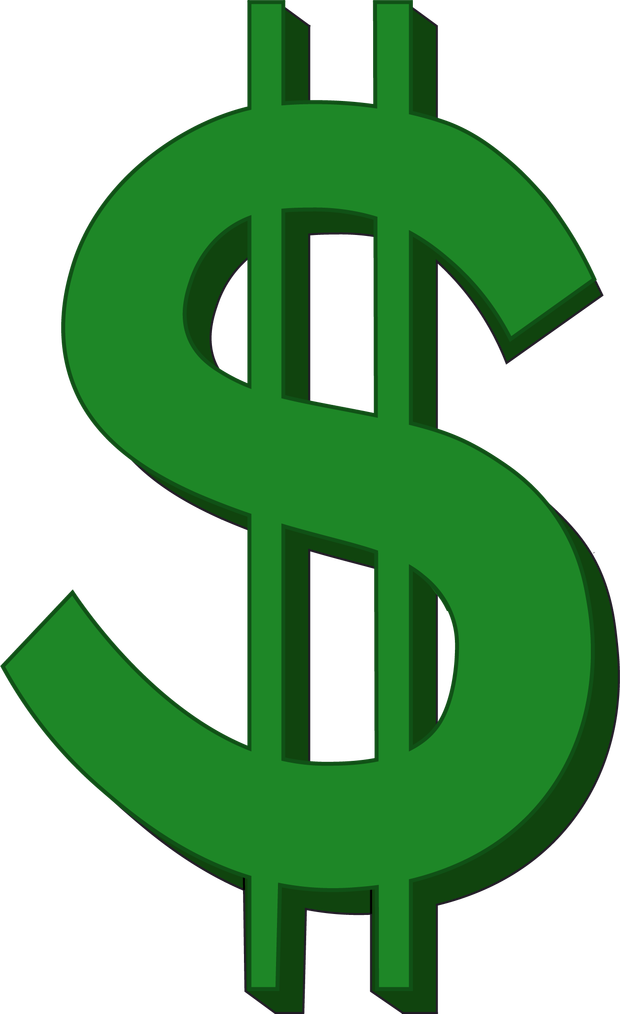 Gold Dollar Sign Png Free Download (black, green)