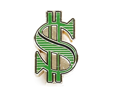 Gold Dollar Sign Png Image (black, white)