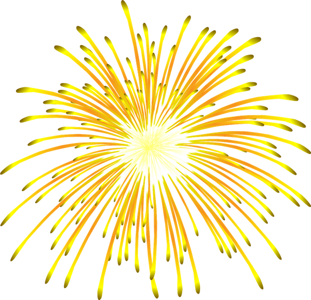 Gold Fireworks Png Transparent Image (black, yellow)