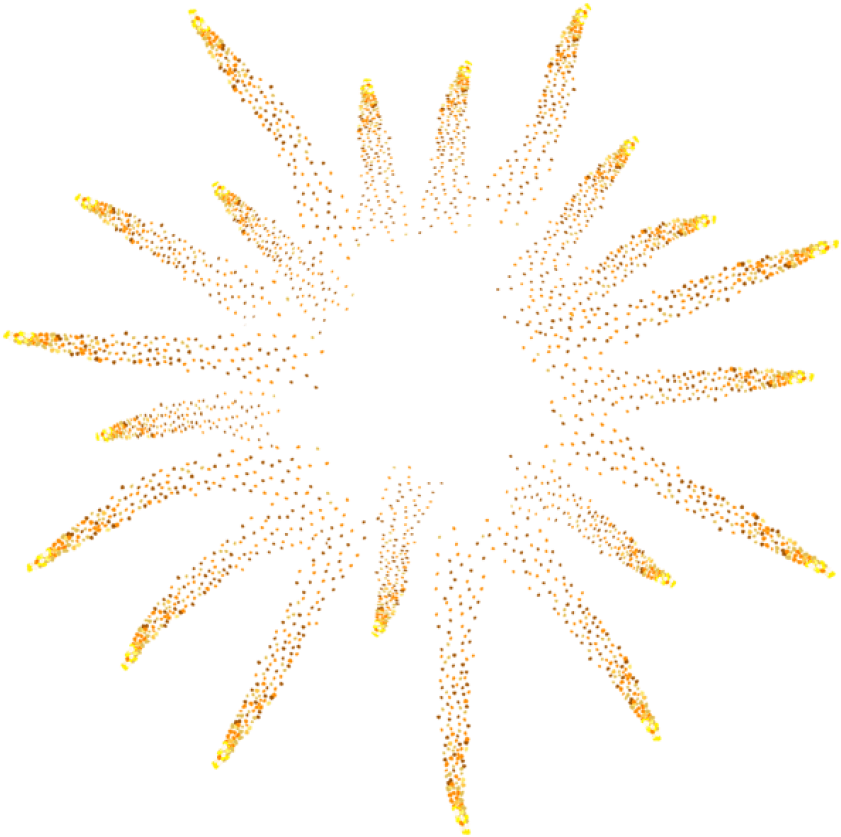 Gold Fireworks Transparent Background (black)