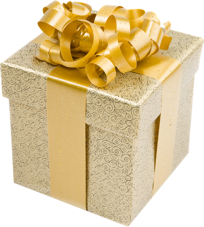 Gold Gift Transparent Png (black, silver, salmon)